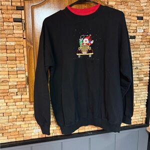 Vintage m&C Sportswear Santa Sleigh Holiday Rhinestone mock neck sweatshirt sz L
